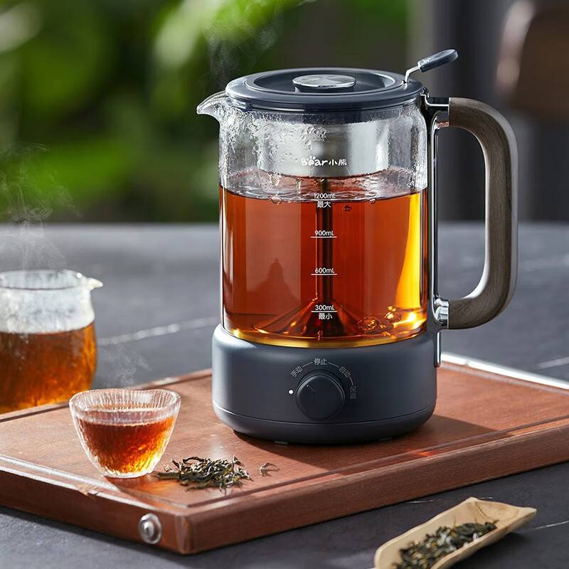 官方正品小熊养生壶ZCQ-D12Z3煮茶器蒸茶壶小型办公室玻璃多功能