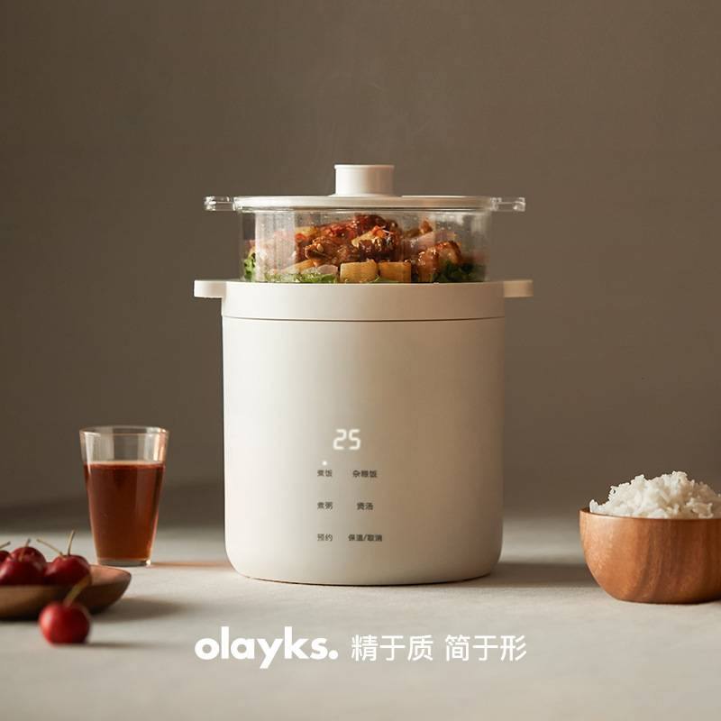 官方正品牌欧莱克迷你电饭煲OLK-05-02多功能小不锈钢内胆一人食