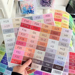 。mard家拼豆色号贴纸295色全色系拼豆色号标签贴COCO家婆娑dodo