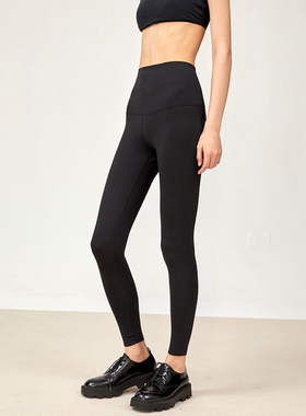 peur黑色打底裤修身纯色塑身瑜伽裤进口弹力面料通勤原创小众长裤