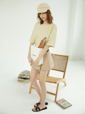 peur简约宽松半袖纯棉刺绣t恤