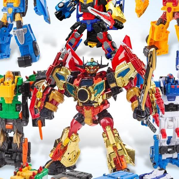 黄金重装巨人五合体咖宝车神机器人变形汽车金刚儿童玩具男孩礼物