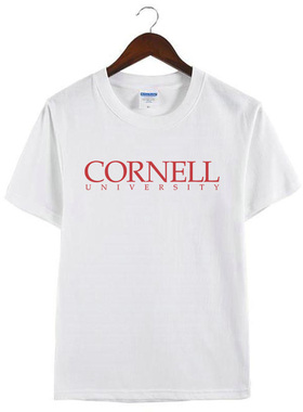 新款Cornell University康奈尔大学周边短袖T恤纪念衫校服纯棉衣