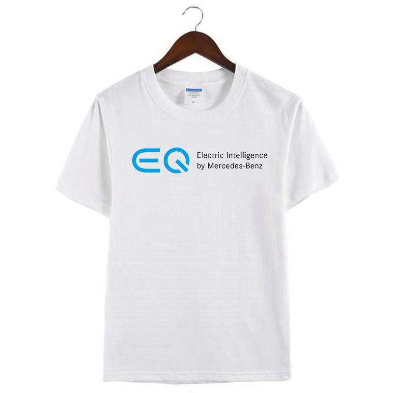 新款奔驰EQ汽车标志T恤衫车友会定制纪念衫4S店工装订做衣服圆领