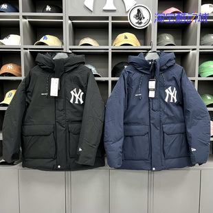 韩国纽亦华Newera联名款MLB中长款工装羽绒服男女外套14742088