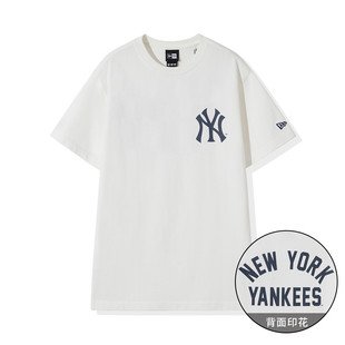 New Era纽亦华短袖T恤男女百搭NY印花圆领t恤MLB白色13086576