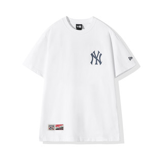 NewEra纽亦华2025新款NY印花短袖T恤男女情侣MLB宽松白色13546464