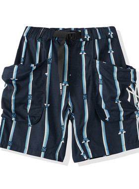 New Era纽亦华夏季新款五分短裤mlb蓝色黑色NY图案13280275