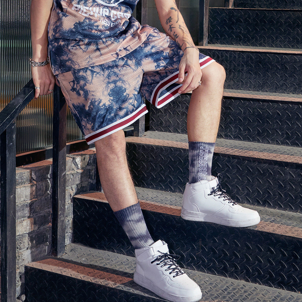 New Era新款街头运动扎染篮球运动五分短裤男女裤潮花色13095662