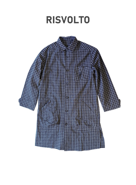 RISVOLTO|长款百搭格纹时尚长袖风衣休闲女士-6384