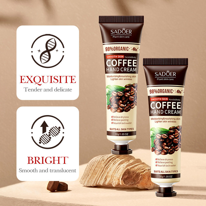 Smooth Skin Coffee Hand Cream Moisturizing Lighten Wrinkles - 实物图
