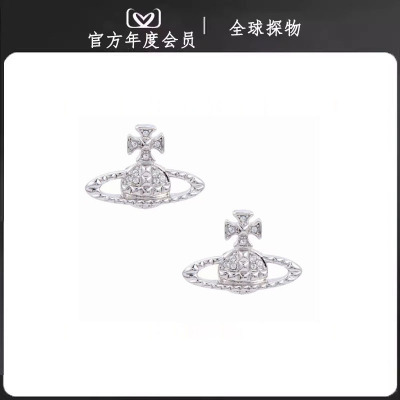 【官网正品】西太后耳钉24新款夏季新款土星平面菱形铆钉耳饰女