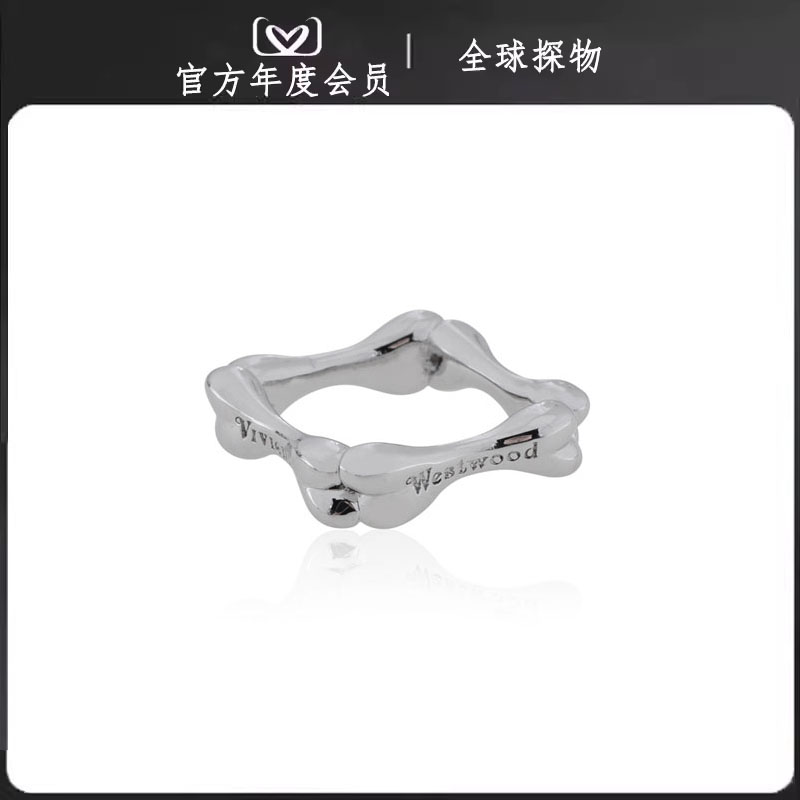 【官网正品】西太后24新款四节骨头logo戒指个性朋克明星同款