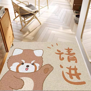 可爱动物卡通入户门丝圈地垫门口耐磨脚垫进门家用蹭土地毯门垫