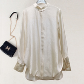 盘扣立领开叉马甲叠穿打底衫 新中式 微透 新款 中长款 国风衬衫 女春季