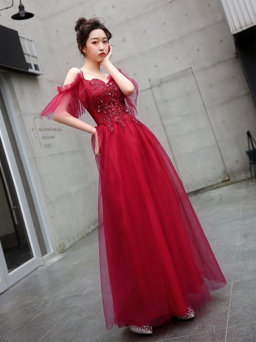 晚礼服裙女宴会气质大红色答谢宴敬酒服新娘礼服夏季显瘦现代公主|ruв категории Женская одежда, Cвадебные платья, платье/вечернее платье - от Buy2taobao.com для оказания профессиональной услуги покупки агента Taobao