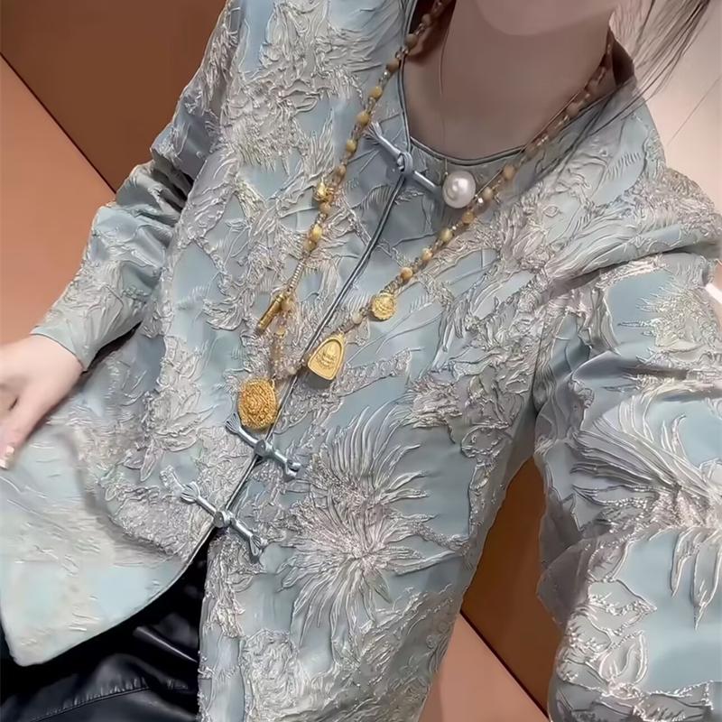 重工刺绣盘扣宽松显瘦外套潮
