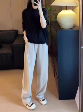 24980大爱美依缘2025秋季新款纯色宽松长袖上衣休闲卫裤显瘦女