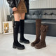 粗跟时尚 厚底高筒弹力瘦瘦女靴 加绒韩版 过膝长靴女2025年冬季 新款