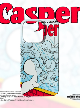 镜子幽灵小众卡通插画美式杂志适用于苹果IPhone15/14plus/13pro/12/11/16/16promax菲林磁吸手机壳IMD软壳