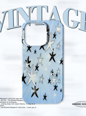 亚文化潮流黑白星星艺术小众复古复古适用于IPhone15/14plus/13pro/12/16/16promax/17菲林磁吸手机壳IMD软壳