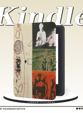 复古小众版画适用kindle7/8代电子书保护套5代oasis2/3防摔带休眠