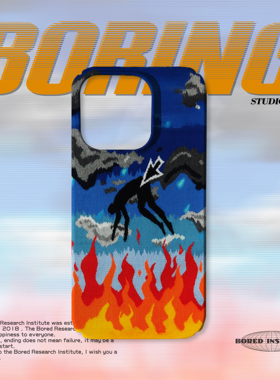 潮流火焰小人像素风印花复古艺术小众适用于苹果IPhone17/16pro/14/13/17pro/15promax菲林磁吸手机壳IMD软壳