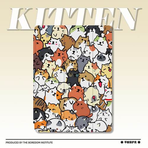 小众叠加淘气猫防摔壳ipad