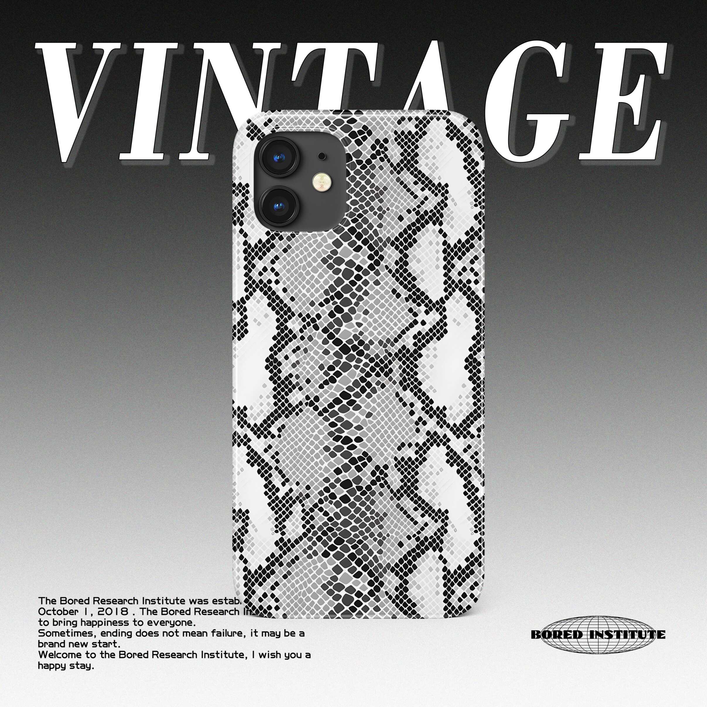 艺术小众黑白蛇纹亚文化手机壳