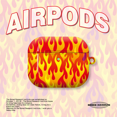 潮流嘻哈火焰简约复古亚文化小众ins适用于AirPods3代耳机壳AirPodsPro第二代/一代保护套光面硬壳AirPods4代