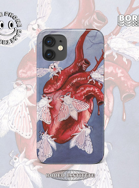vintage暗黑亚文化复古插画心脏适用于IPhoneX/11/12/13pro/14/15/16菲林手机壳imd硅胶软壳小米华为