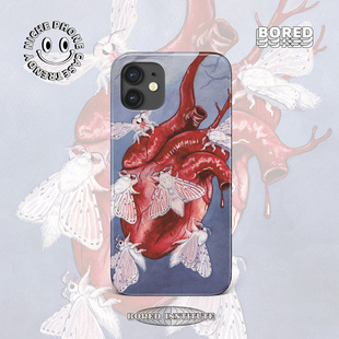 16菲林手机壳imd硅胶软壳小米华为 13pro vintage暗黑亚文化复古插画心脏适用于IPhoneX