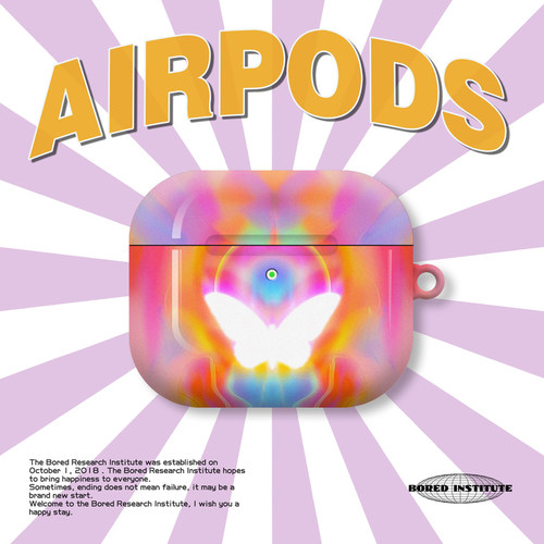 蝴蝶虚幻抽象小众复古噪点ins风艺术适用于AirPods3代耳机壳AirPodsPro第二代/一代保护套光面硬壳AirPods4代