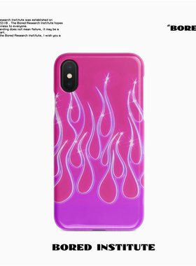粉色火焰ins风土酷暗黑风适用于IPhone7/8p/X/XS/12/13pro/14/15/16菲林手机壳imd硅胶软壳小米华为