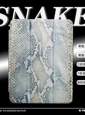 赛博青色蛇纹小众亚文化复古欧美适用于苹果2024款iPadPro12.9/11三折保护壳air6/air5/mini7亚克力Y折平板壳