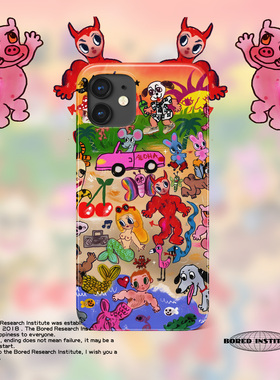 美式复古插画涂鸦蜡笔小众落日海岸适用于苹果IPhone11/12/13pro/14promax/15/16pro菲林手机壳IMD软壳华为