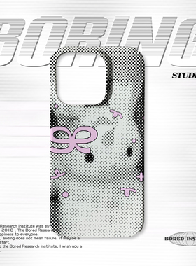 像素艺术风小兔蝴蝶结波点ins风潮流适用于IPhone15/14plus/13pro/12/16/16promax/17菲林磁吸手机壳IMD软壳