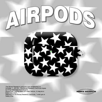 y2k个性黑白星星小众复古简约潮流适用于AirPods3代耳机壳AirPodsPro第二代/一代保护套光面硬壳AirPods4代