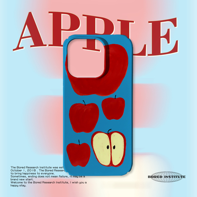 可爱苹果插画艺术小众简约清新潮适用于苹果IPhone15/14plus/13pro/12/11/16/16promax菲林磁吸手机壳IMD软壳