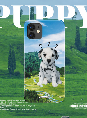 原创复古小众可爱问号斑点狗适用于苹果IPhone11/12/13pro/14/15/16菲林手机壳imd硅胶软壳小米华为