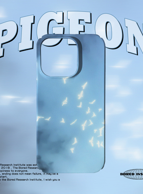 小众复古蓝色白鸽艺术个性插画适用于苹果IPhone15/14plus/13pro/12/11/16/16promax菲林磁吸手机壳IMD软壳