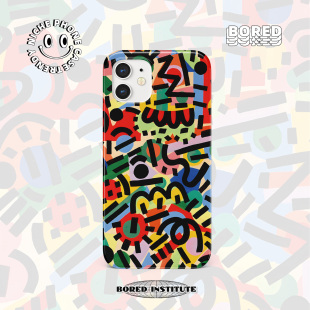 16菲林手机壳imd硅胶软壳小米华为 13pro 涂鸦创意彩色线条艺术小众适用于苹果IPhoneX