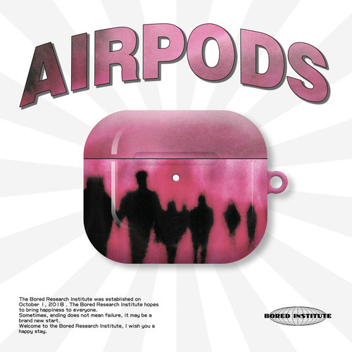 vintage梦幻红色人影潮流噪点复古适用于AirPods3代耳机壳AirPodsPro第二代/一代保护套光面硬壳AirPods4代