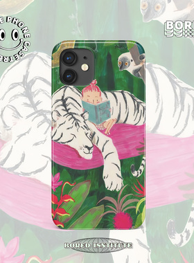 小众复古小清新Vintage插画白虎适用于IPhoneX/11/12/13pro/14/15/16菲林手机壳imd硅胶软壳小米华为