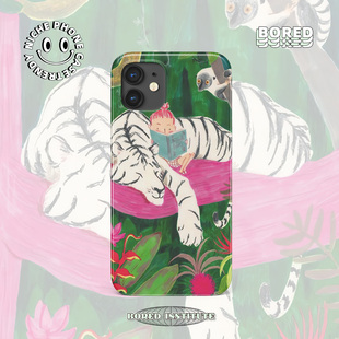 16菲林手机壳imd硅胶软壳小米华为 13pro 小众复古小清新Vintage插画白虎适用于IPhoneX
