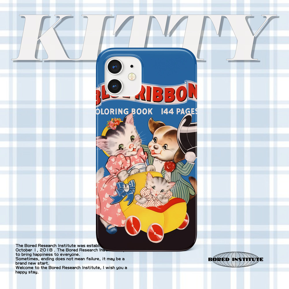 美式复古卡通插画可爱猫咪小狗书籍潮流适用于苹果IPhone11/12/13pro/14promax/15/16plus菲林手机壳IMD软壳,3C数码配件,手机保护套/壳,淘宝优惠券,粉丝福利购,淘宝优惠卷