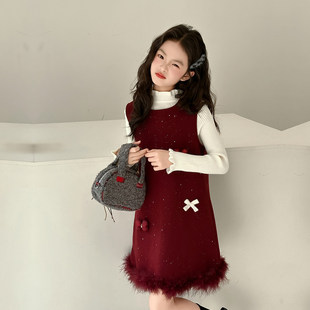 年服女童超好看冬裙厚款2025新款儿童冬天裙子初中生女孩冬装套装