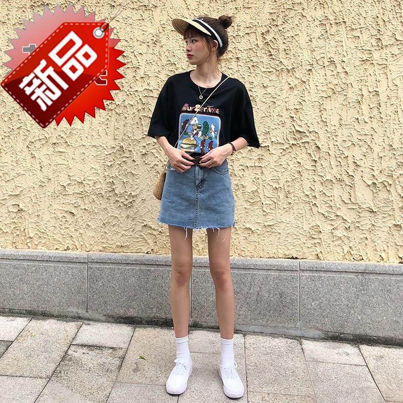 高腰牛仔8裙半身裙女夏韩版新款复古简约修身学生防走光裙裤99短|ruв категории Женская одежда, юбка - от Buy2taobao.com для оказания профессиональной услуги покупки агента Taobao