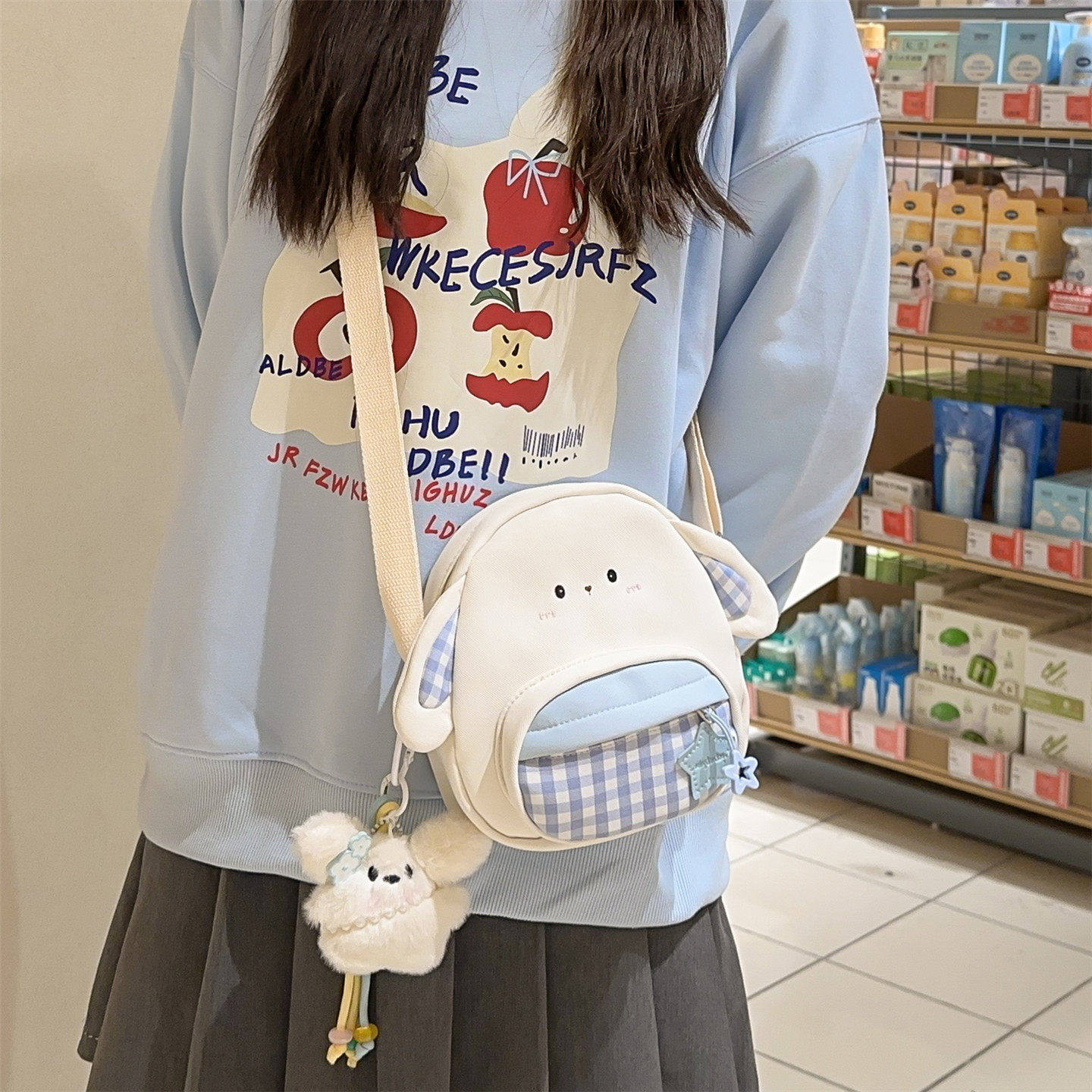 专柜正品帆布斜挎包女百搭ins少女夏季日系可爱学生小包包简约小