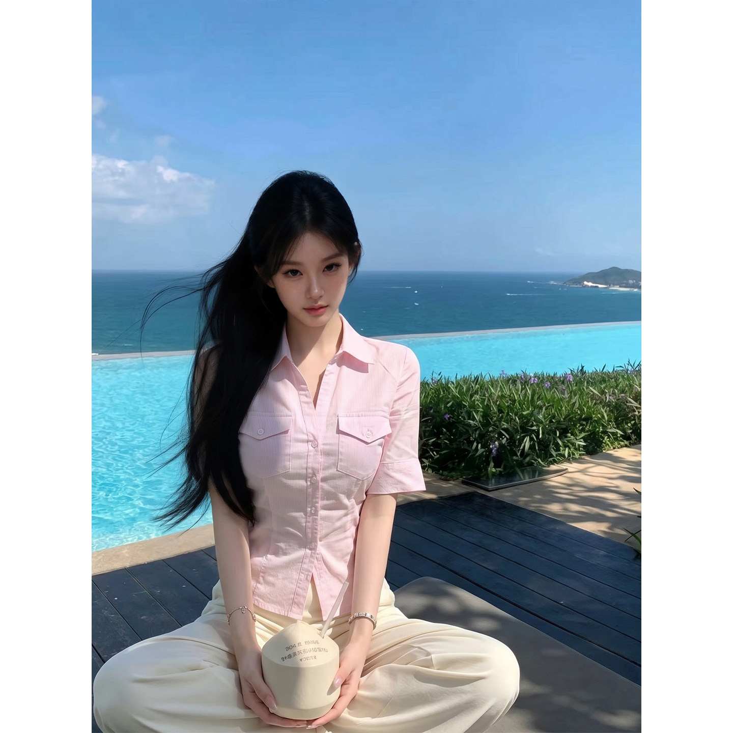 专柜正品韩系翻领短袖衬衫女夏季修身显瘦短款百搭通勤衬衣上衣